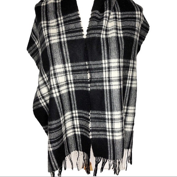Lochmere Accessories - Lochmere 100% Cashmere Scarf Black White Plaid